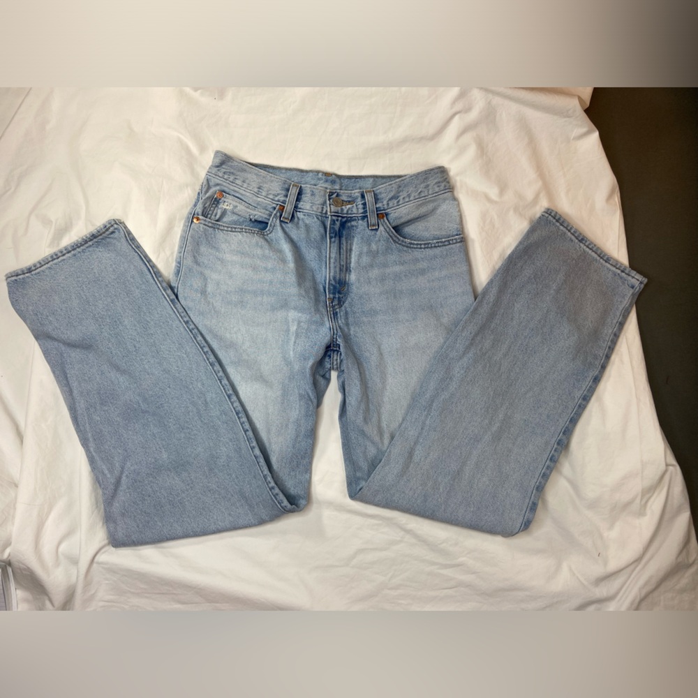 Womens Levis Straight Leg Light Wash Blue Diamond Size 26